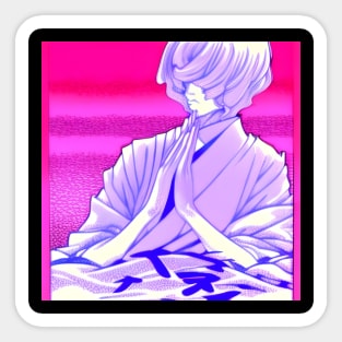 The young man who meditates on the profound ideas of life. Sticker